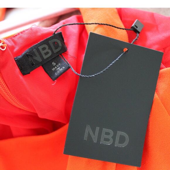 NWT NBD Revolve One Shoulder Cut Out Center Long Maxi Dress Formal Orange Small - Picture 5 of 7